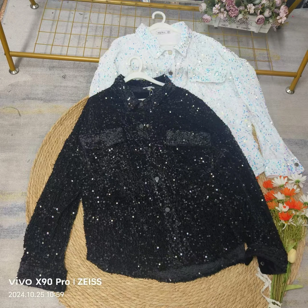 品牌剪标   4仓T6-4-2407款   亮片丝绒短外套