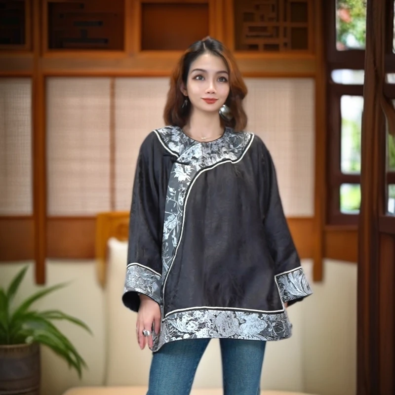 A455【春归令】秋季新款香云纱国风气质斜门襟百搭款时尚气质款