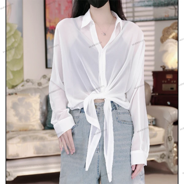 无印心匠纯色小衫长袖衬衫 百搭时尚外套 A54545