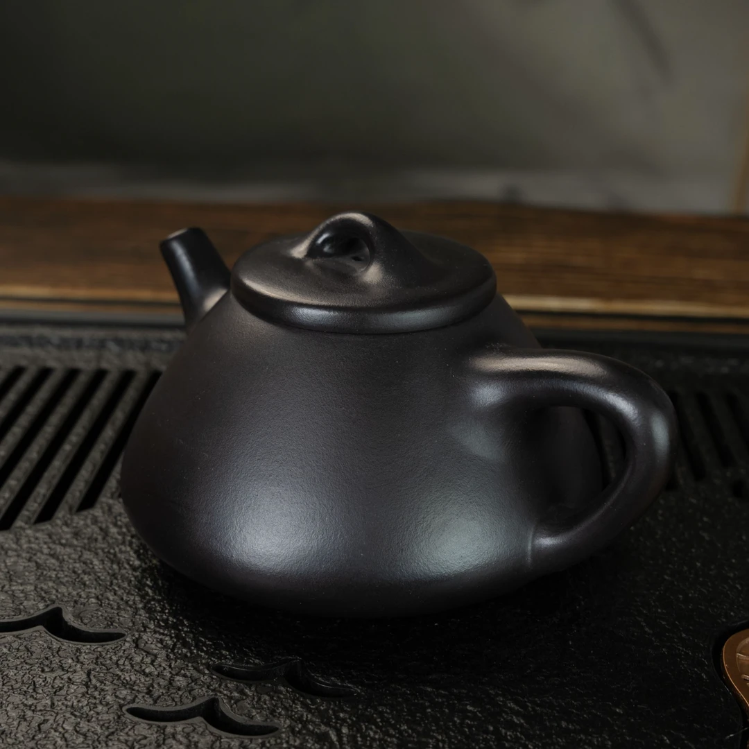 ZMX—0151宜兴紫砂壶原矿大红袍还原烧素石瓢石瓢220CC