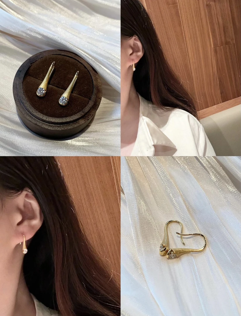 坠链均925银 小众轻奢时尚拉丝水滴沙漏小蛮腰项链雅丹秋冬新款