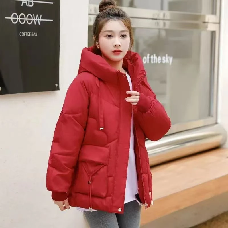 2024冬季羽绒棉服女韩版宽松连帽棉袄休闲百搭加厚显瘦棉衣外套潮