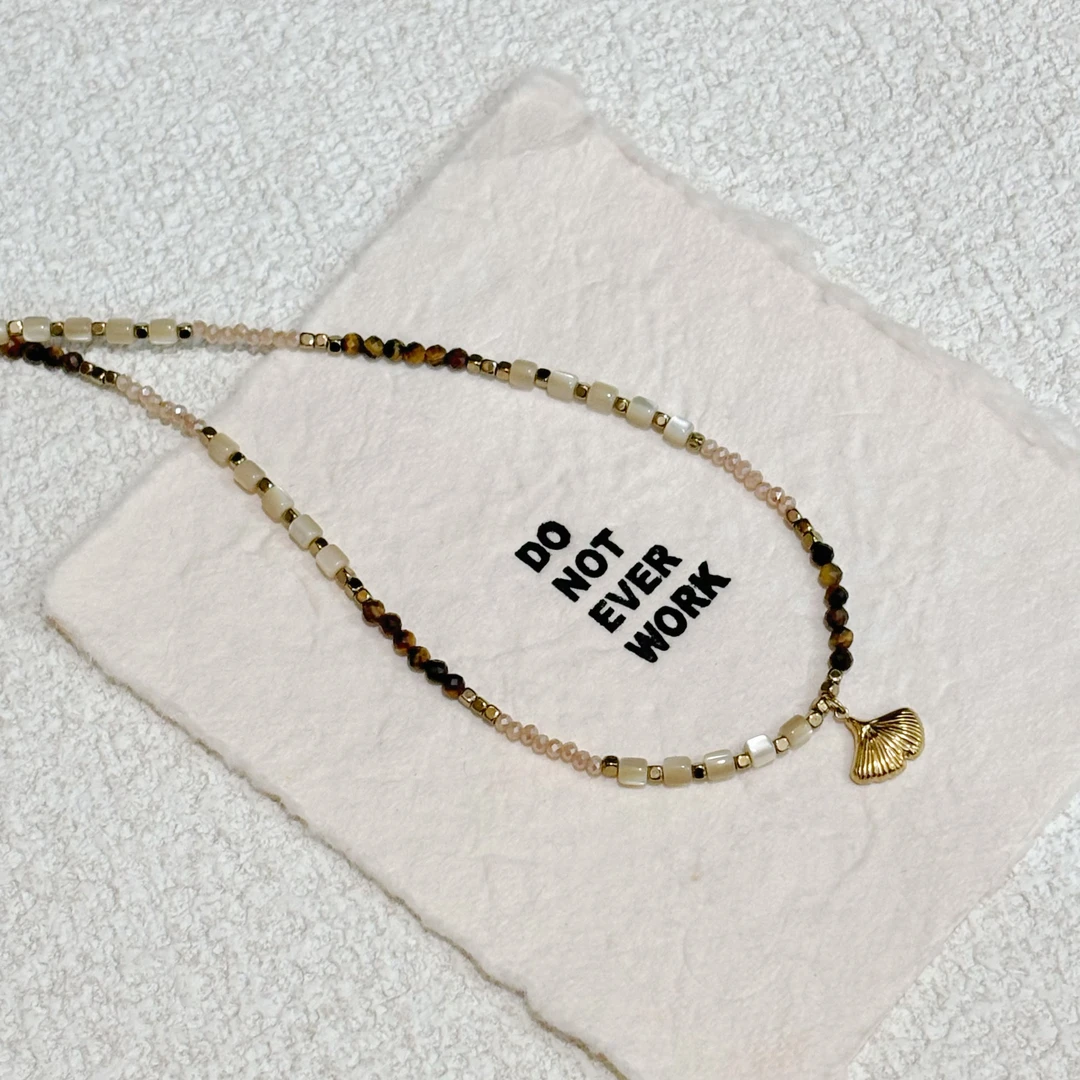 钛钢项链 【杏叶】原创小众设计手工复古民族风百搭甜美时尚项链