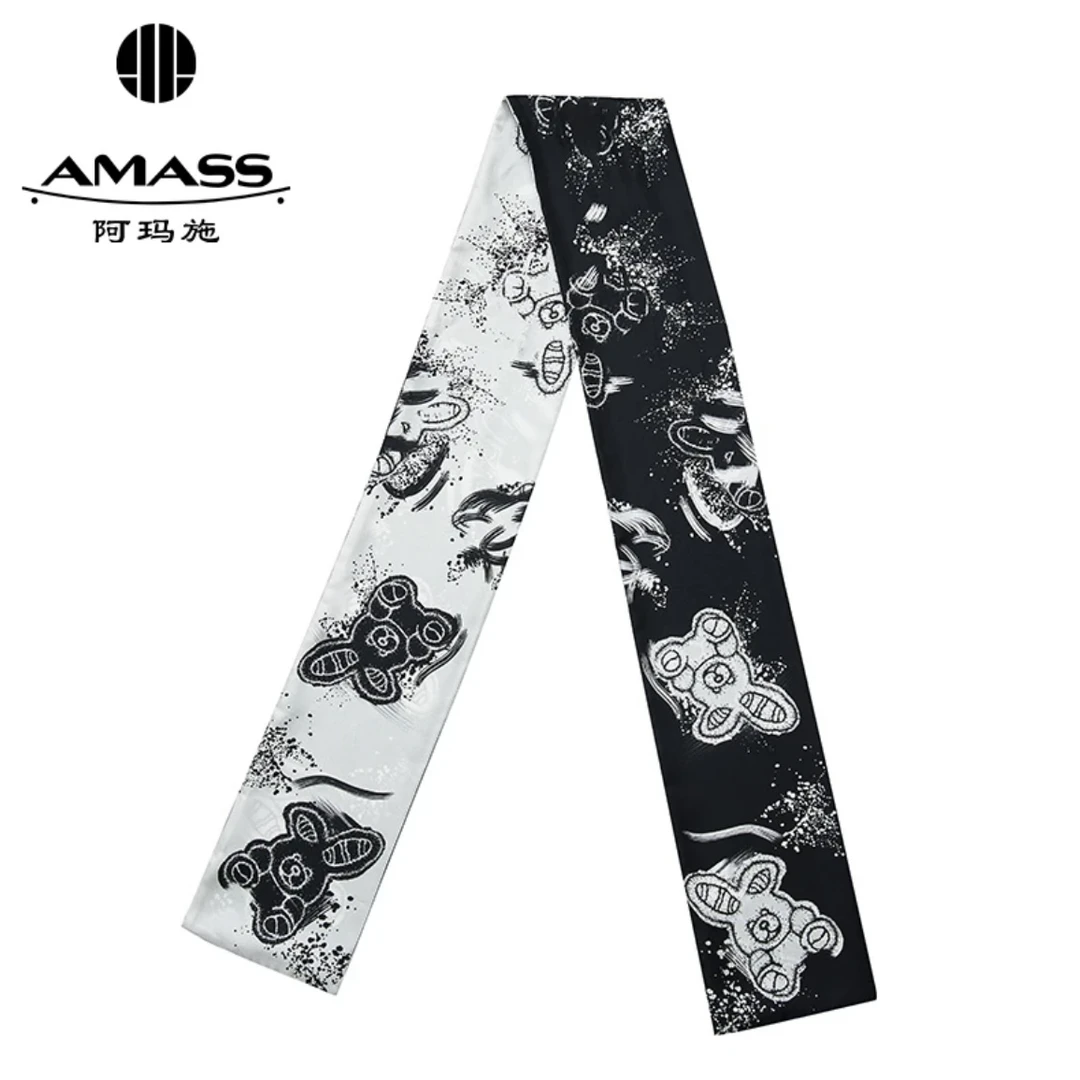 AMASS/阿玛施阿玛施新款小兔黑白长条丝巾5800003-2A28611-010