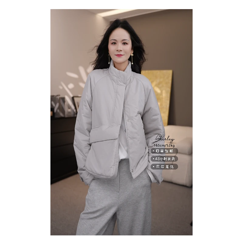 AMASS/阿玛施 时尚减龄百搭纯色棉服外套5400851