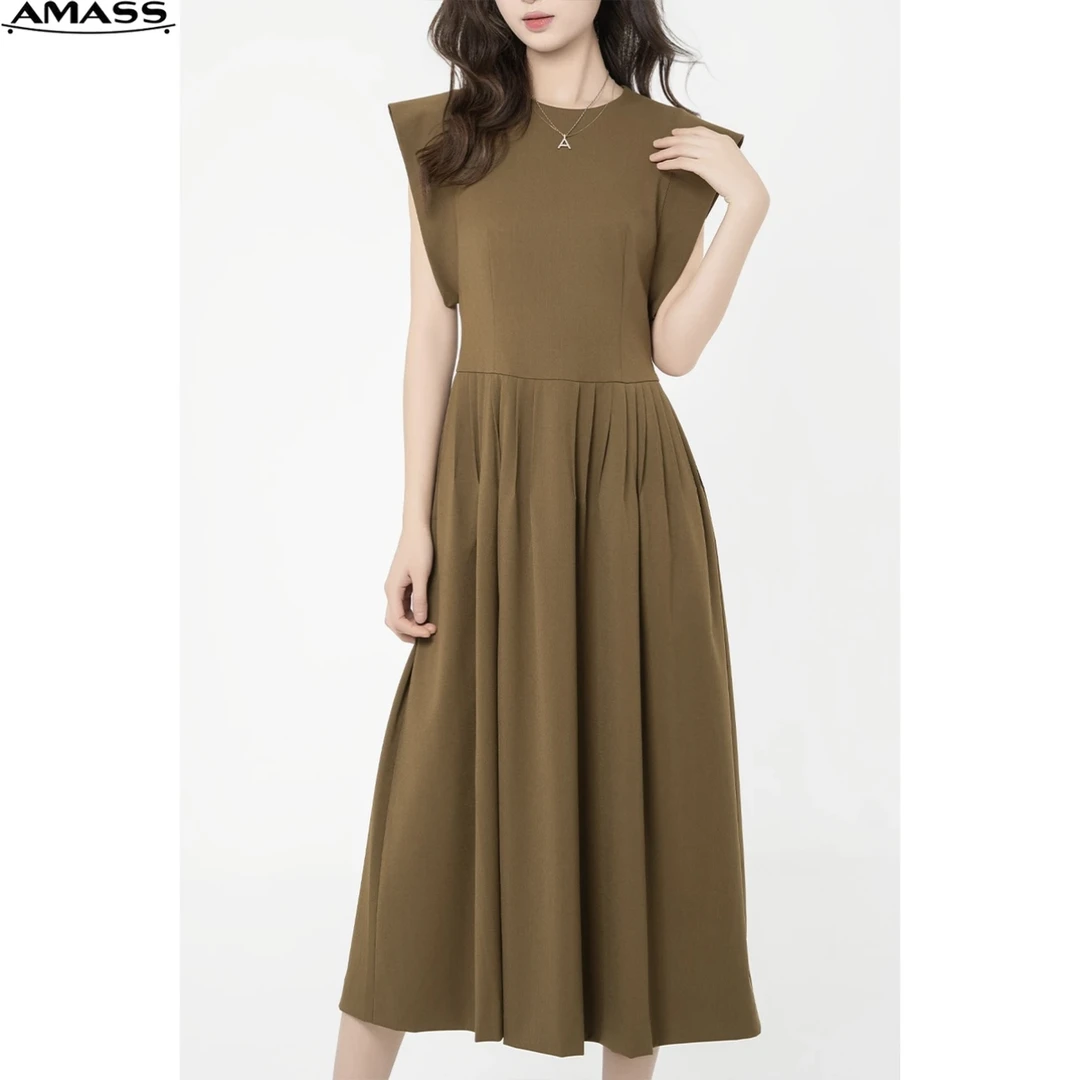 AMASS/阿玛施夏季复古无袖收腰连衣裙女5500423-253839
