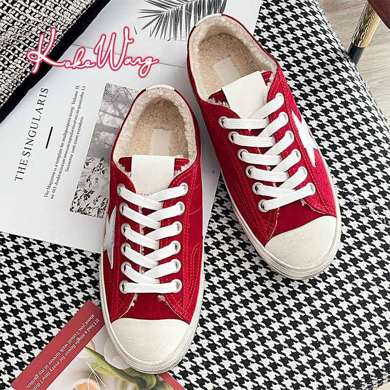 KOKO WANG新款撞色拼接舒适百搭五角星平底系带休闲鞋3100931