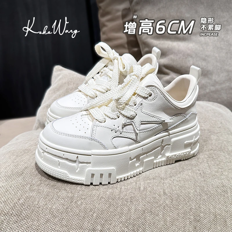 KOKO WANG"矮子乐"增高厚底透气舒适百搭真皮休闲鞋3082445
