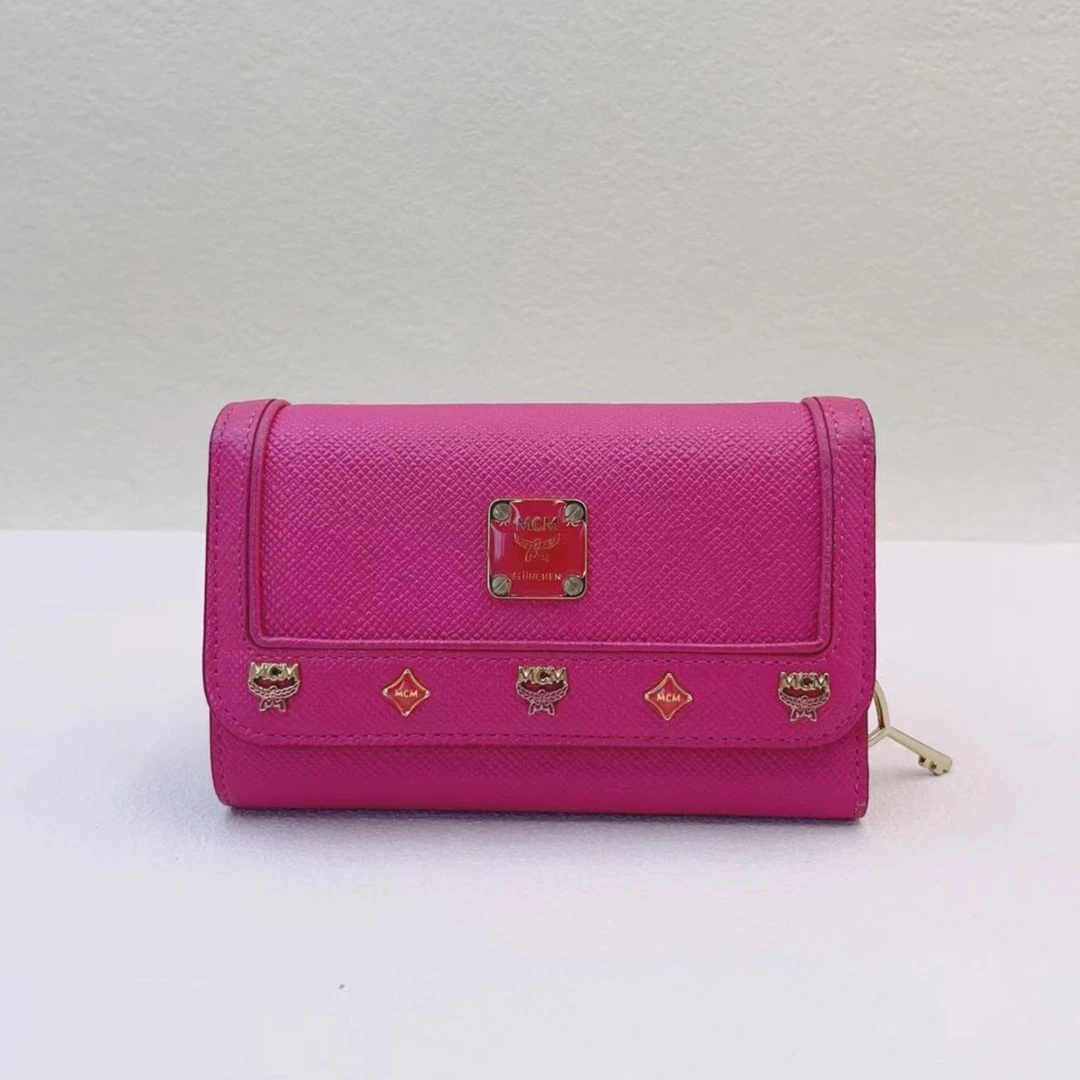 95新 MCM MCM牛皮短款钱包/钱夹