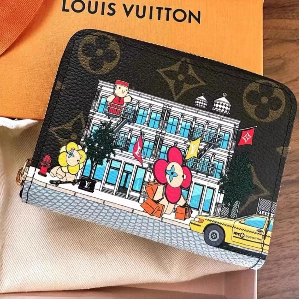 99新 LouisVuitton/路易威登 老花圣诞限定短款时尚零钱包/卡包