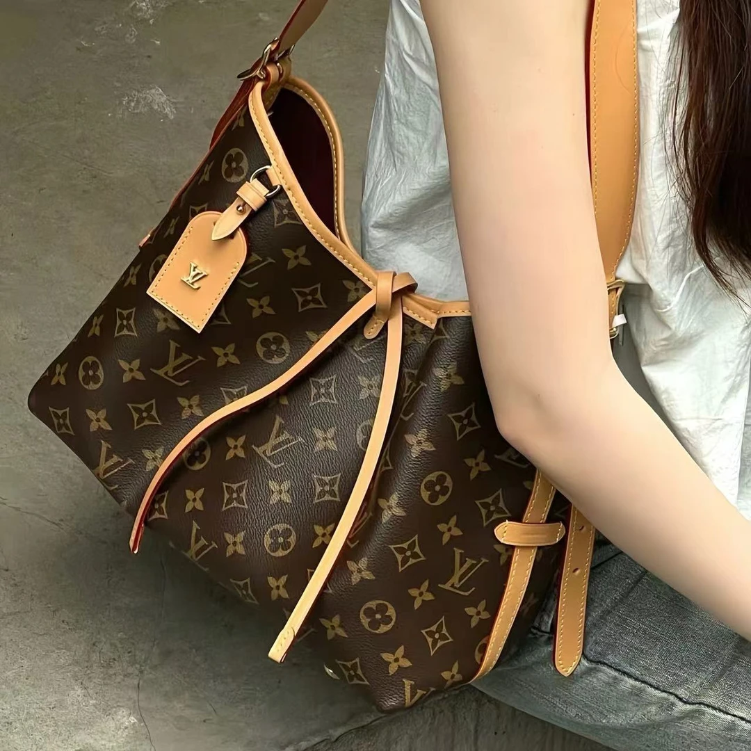 99新 LouisVuitton/路易威登 老花carryall小号肩包子母包