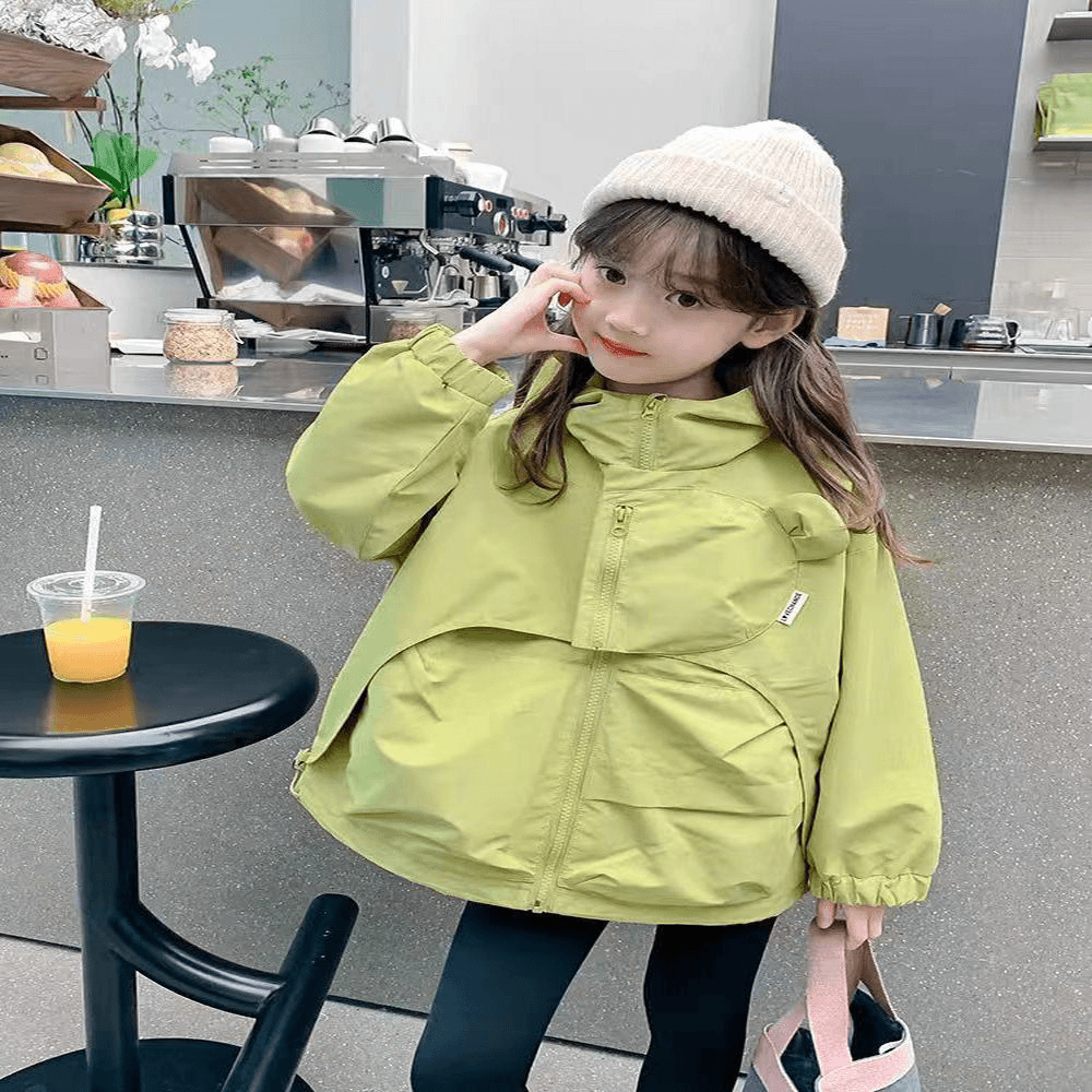编码C【99】女童外套春秋款新款韩范儿童连帽外套