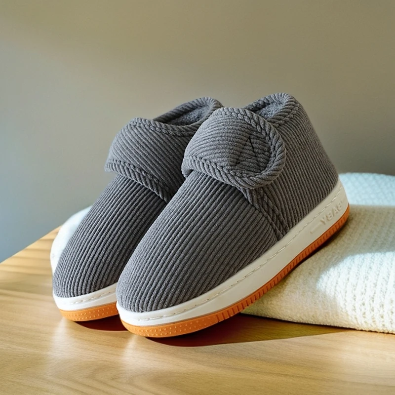 防滑魔术贴包跟儿童保暖鞋子冬季棉鞋家居棉鞋拖鞋男童女童棉拖鞋