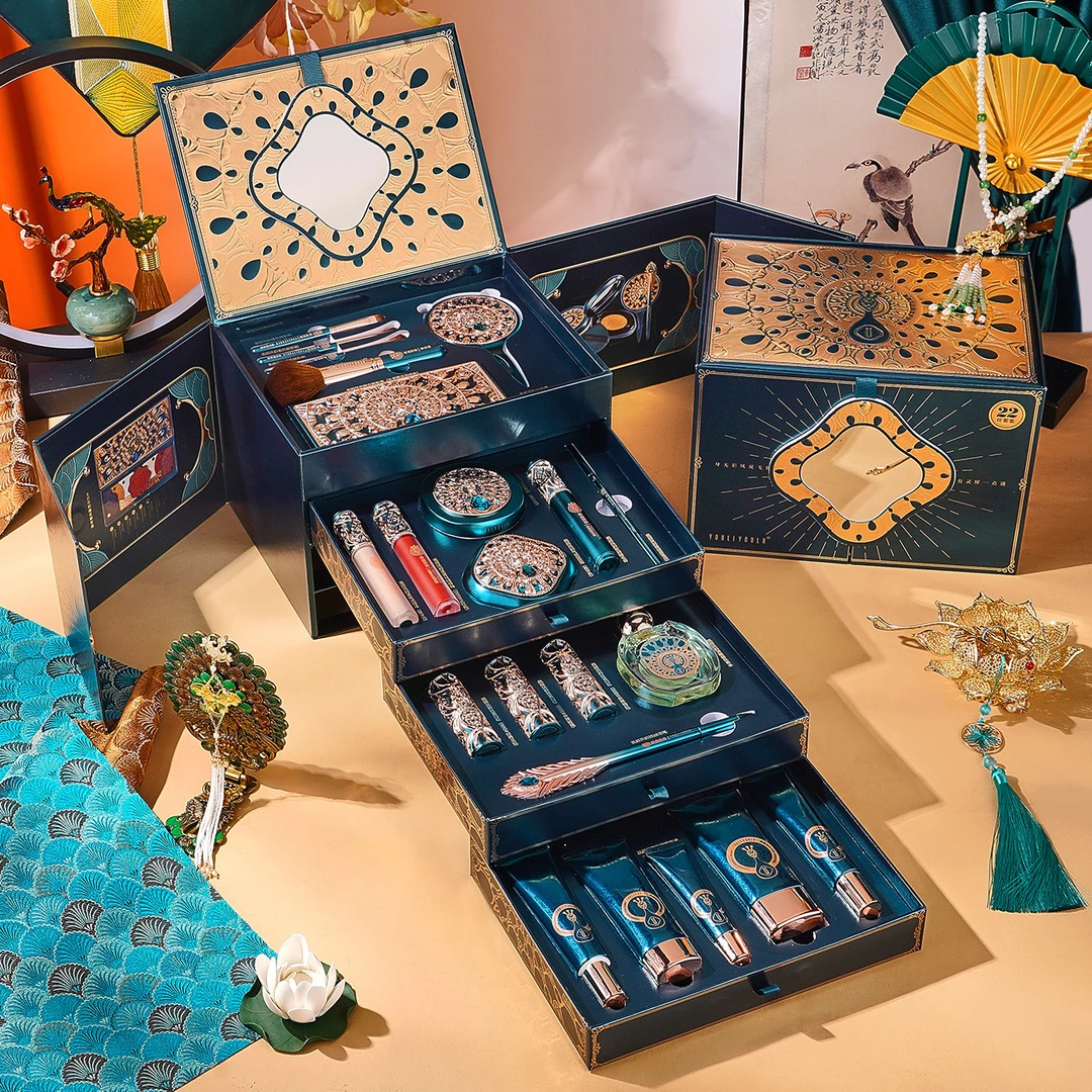 情人节女生礼物礼盒东方妆奁凰颜凤韵美妆护肤套装口红套装生日礼
