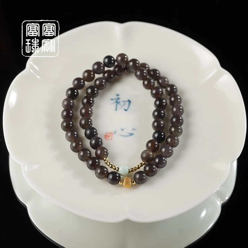 【月铃安】富富珠宝 和田玉18K金时尚手串（天然珠宝多样性发）