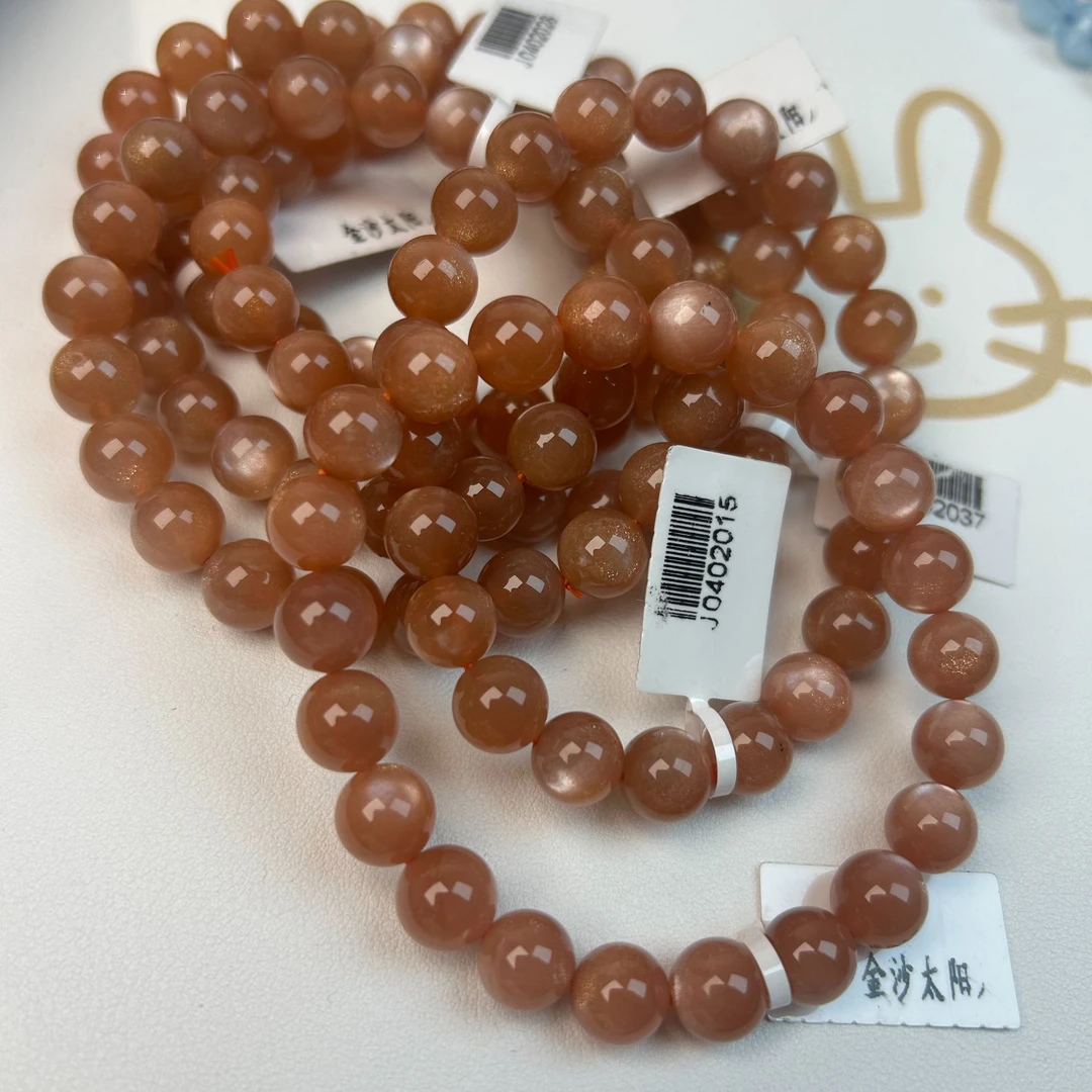 【胭脂兔】金沙太阳 太阳石手串 橙闪矿透体太阳石 女款时尚百搭