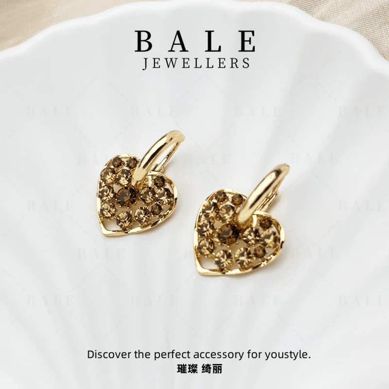 铜合金合成锆石耳饰 E1784X 气质轻奢时尚百搭复古法式小众简约