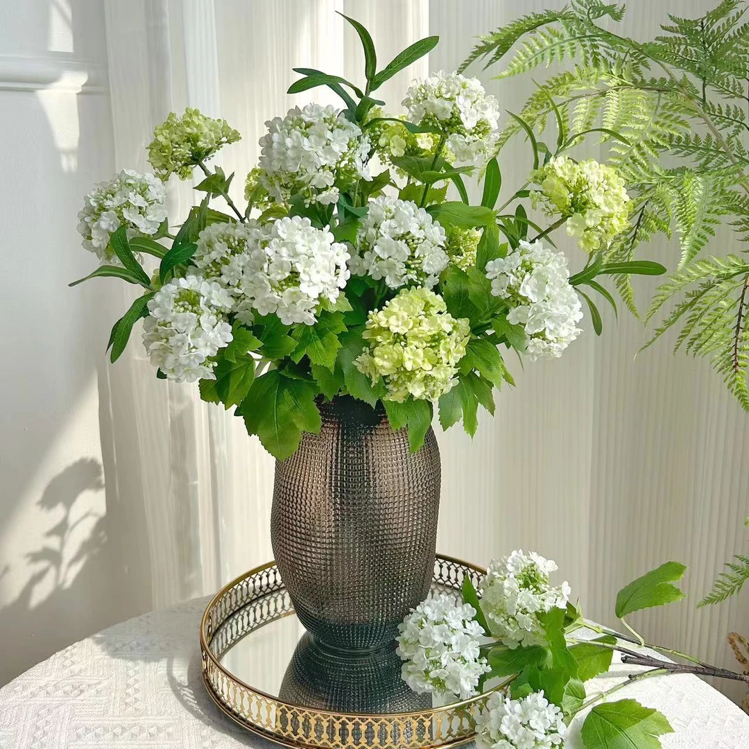 自然风木绣球森系客厅简约仿真花束鲜花干花家用玄关家居摆件假花