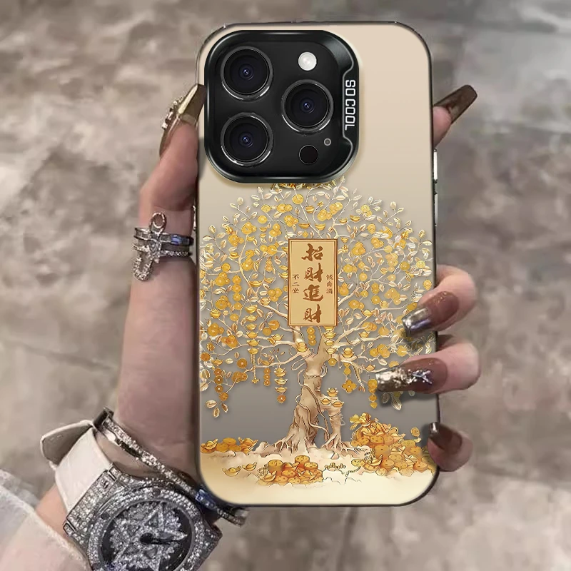 招财进宝树适用苹果16Promax手机壳创意iPhone15新款14/13/12防摔