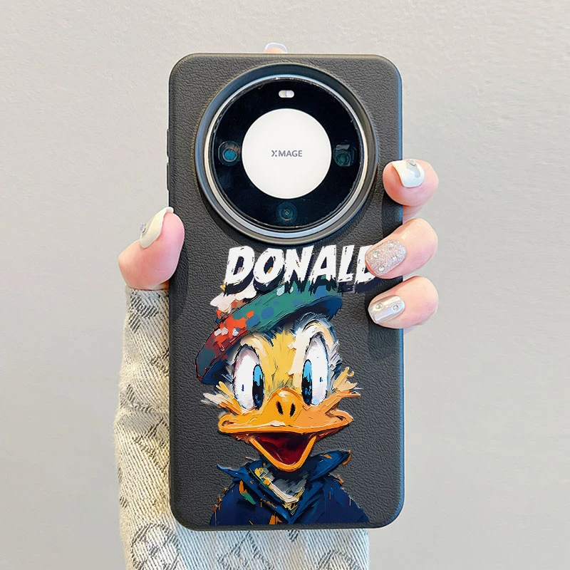 油画唐老鸭适用华为Mate60Pro手机壳创意皮纹50/40苹果15防摔保护