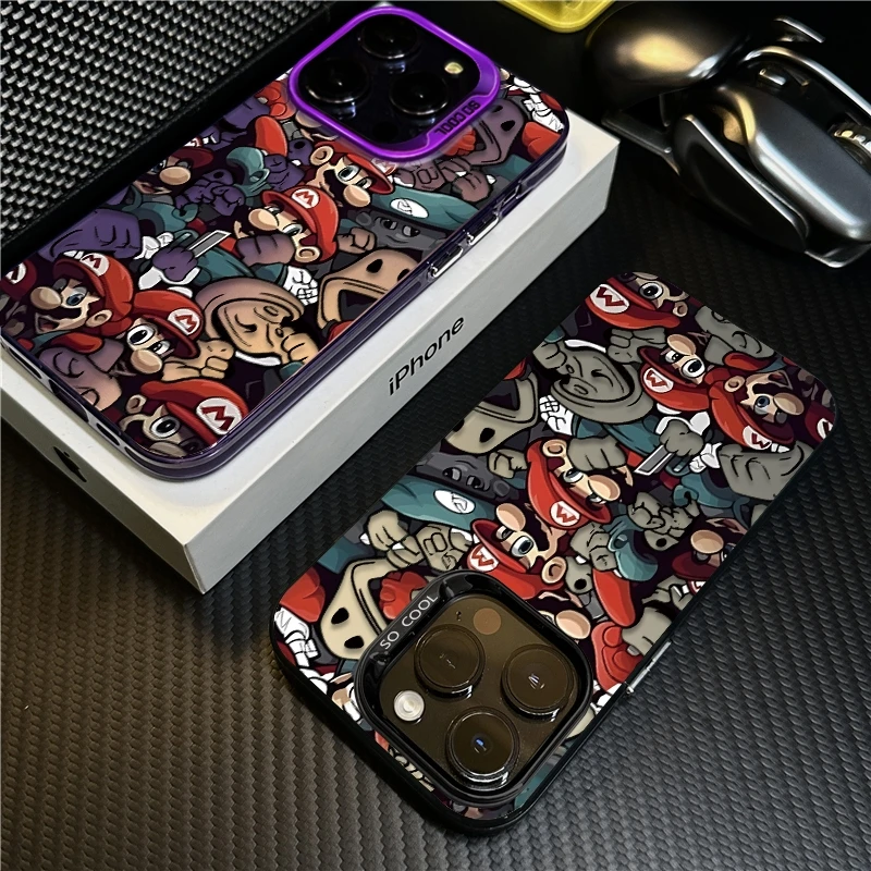 镂空玛丽奥适用苹果15/14手机壳男生iPhone13/12Promax全包防摔xr