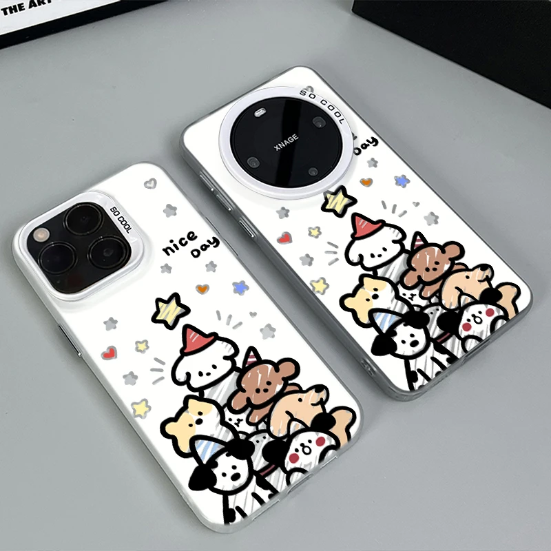 圣诞树小狗适用华为Mate60Pro手机壳Pura70苹果16创意荣耀x60防摔