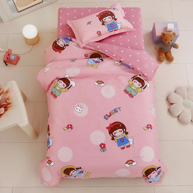 全棉幼儿园被子三件套儿童被套宝宝入园六件套被褥棉被纯棉午睡被