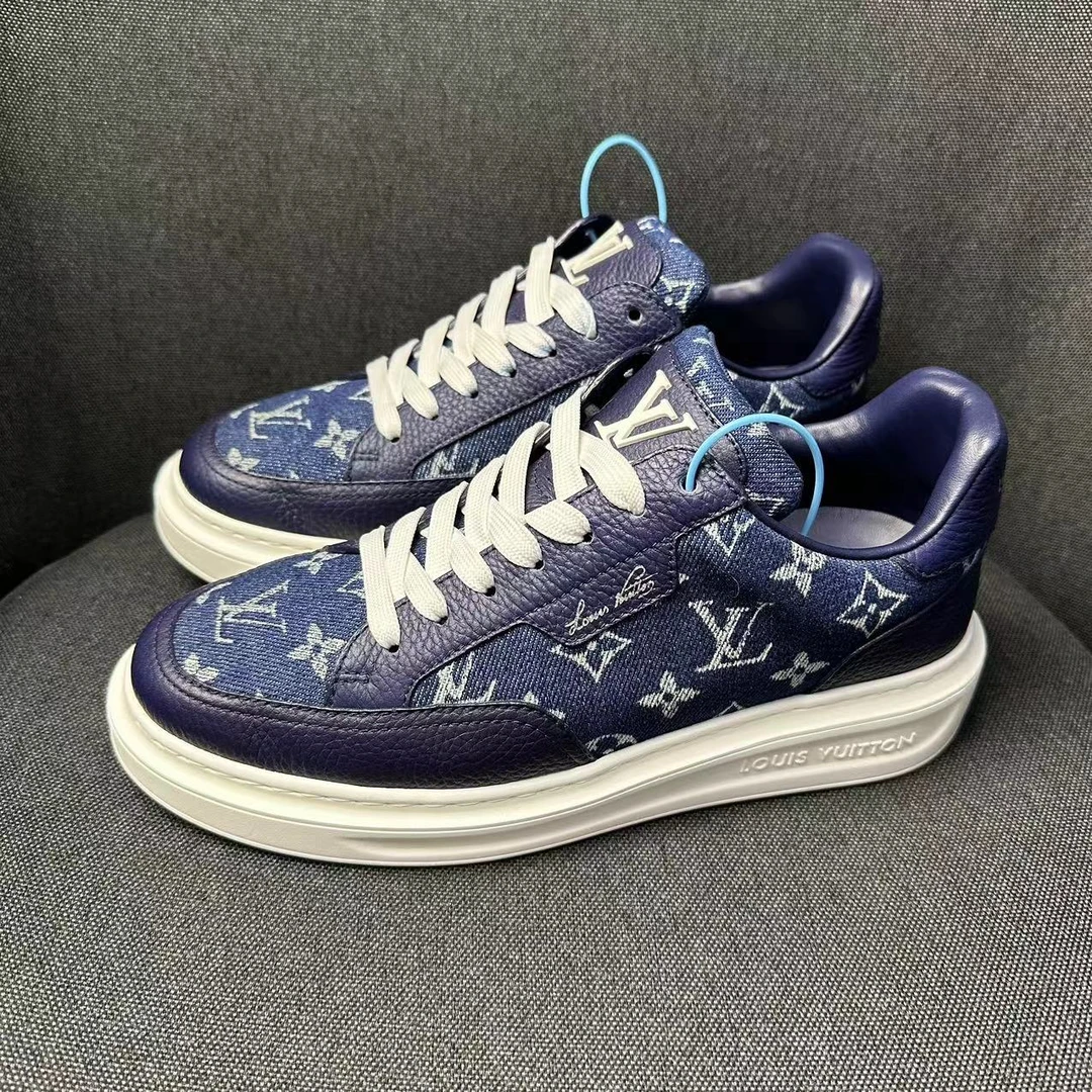 LouisVuitton/路易威登蓝色牛仔老花经典休闲松糕鞋(海蜀黍福利)