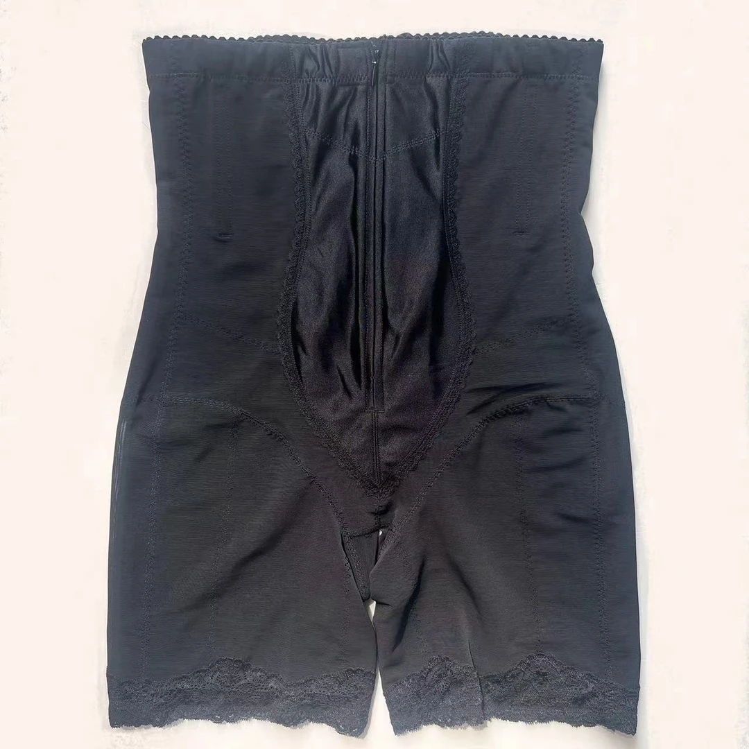 爆款无痕强效高腰平角拉链收腹裤分压塑形收垮立体提臀美体裤开档