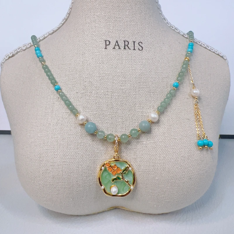 铜合金项链 【绿水涟漪】系列项链~300310