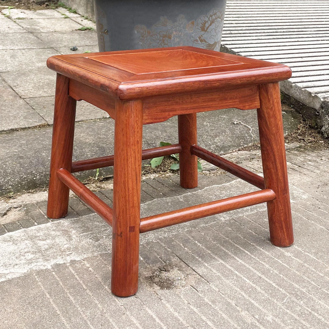 红木小方凳家用客厅整装实木小矮凳缅花板凳现代新中式木凳子