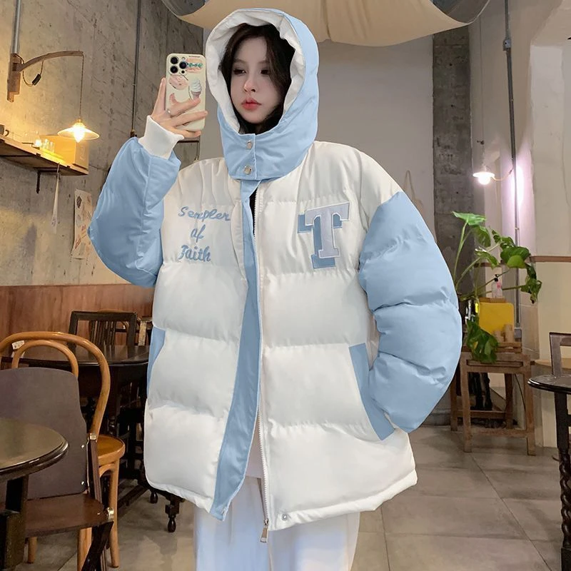 羽绒棉服少女冬装2023新款初中高中学生加厚小棉袄面包服棉衣外套