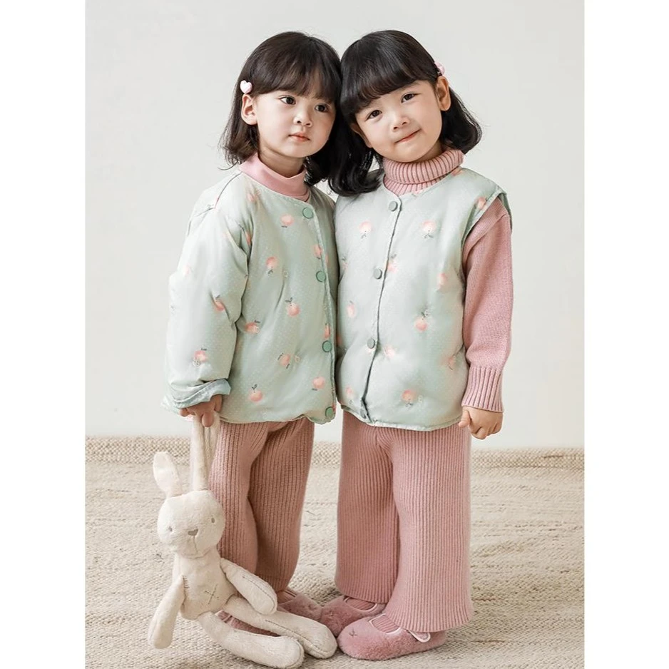 YOEHYAUL/幼悠羽绒马甲外穿儿童背心保暖冬季女宝童装羽绒服D2152