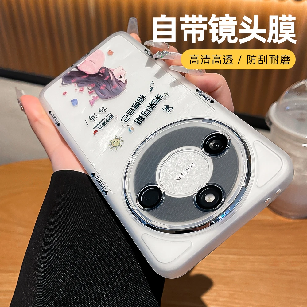 潮钻适用荣耀x60手机壳女荣耀x60pro镜头全包闪粉硅胶防摔透明壳