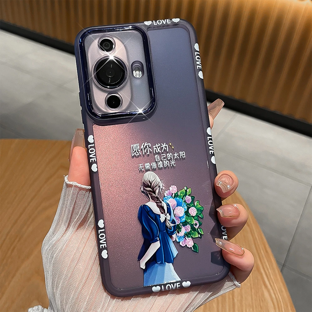 潮钻适用华为nova11手机壳nova11pro网红女款镜头膜全包防摔透明