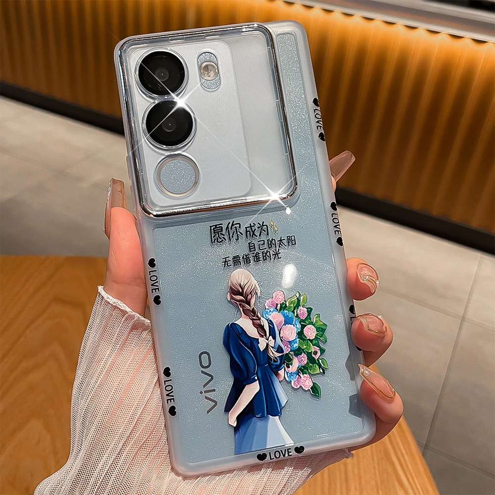 潮钻适用vivos17手机壳女款s17pro网红镜头膜全包防摔s17e透明壳