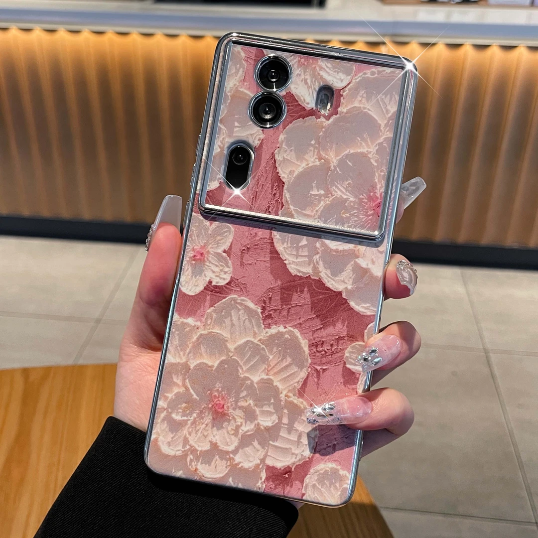 潮钻适用opporeno11手机壳reno11pro女款电镀硅胶全包网红防摔壳