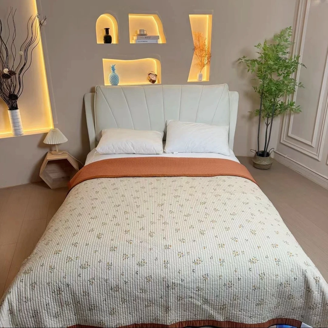 200*230四季通用水洗棉绗缝床盖榻榻米床盖加厚三层多功能亲肤