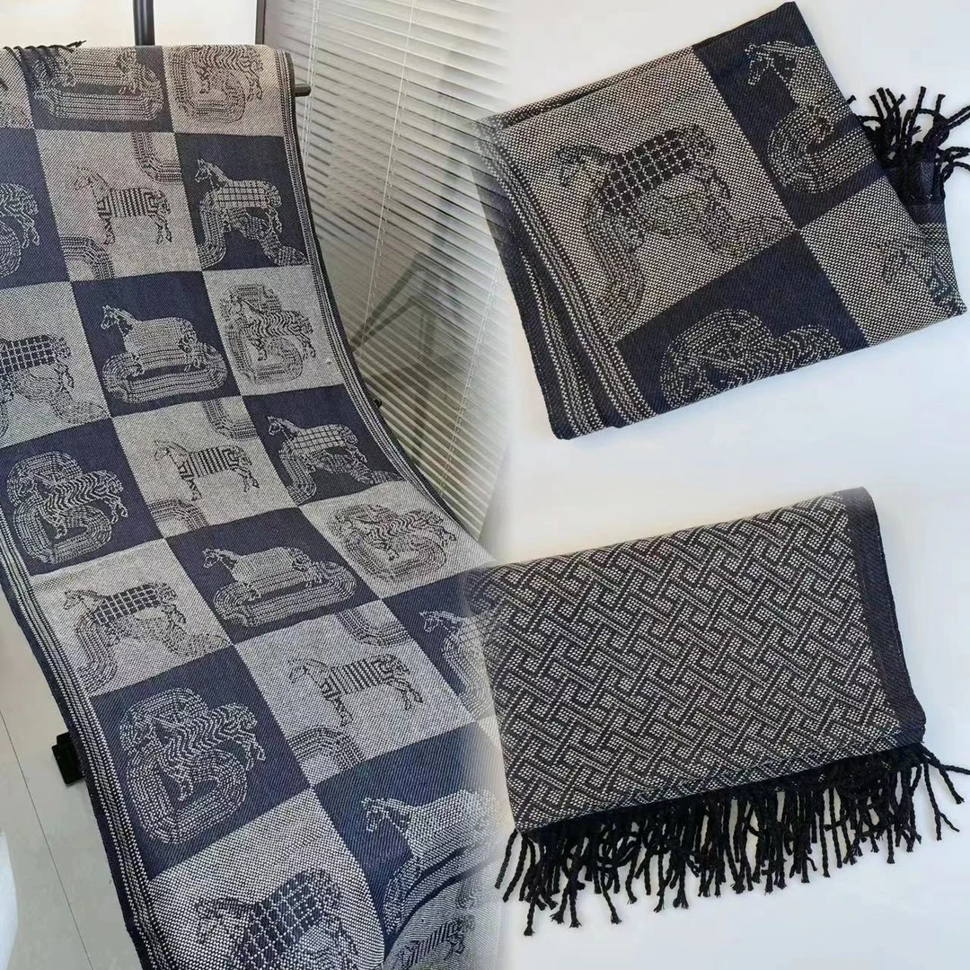 金丝马百搭围巾长款围巾女款冬季保暖时尚围脖双面网红秋冬季