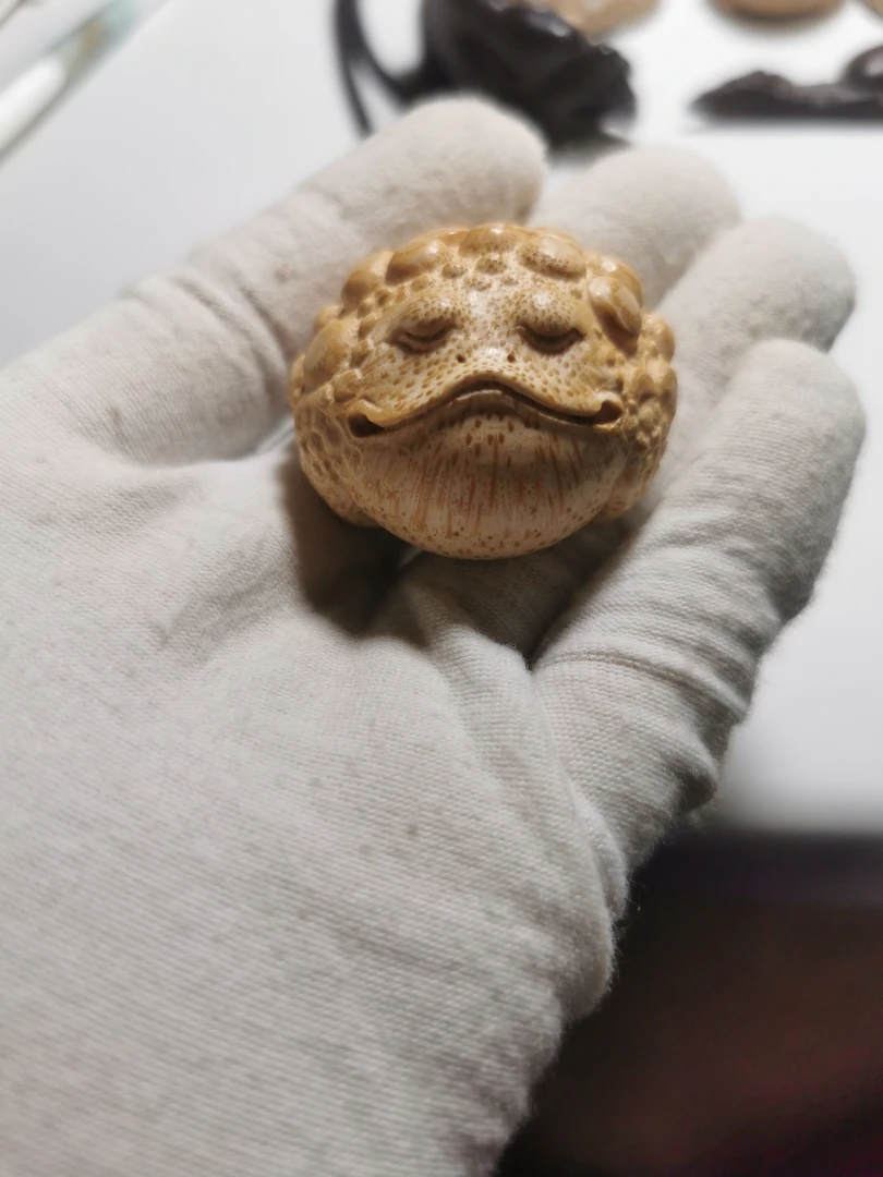 纯手工竹根雕金蟾