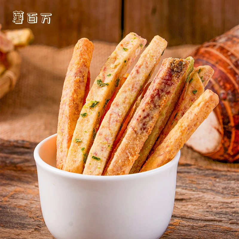 薯百万芋头条香脆芋头香葱咸蛋黄芥末新鲜酥香零食好吃酥脆3袋