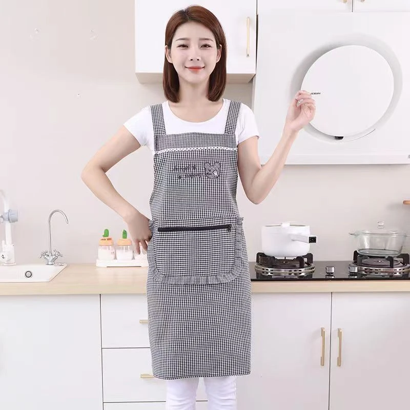 时尚家用围裙韩版可爱透气薄款做饭成人围腰网红女士防污工作罩衣