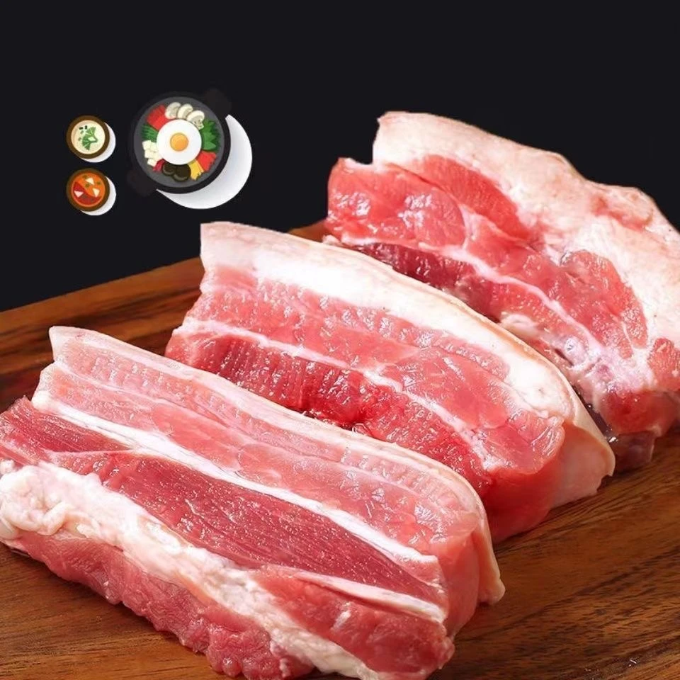 新鲜现宰土家散养黑猪五花肉 肉质鲜嫩营养优质速冻冷链直发