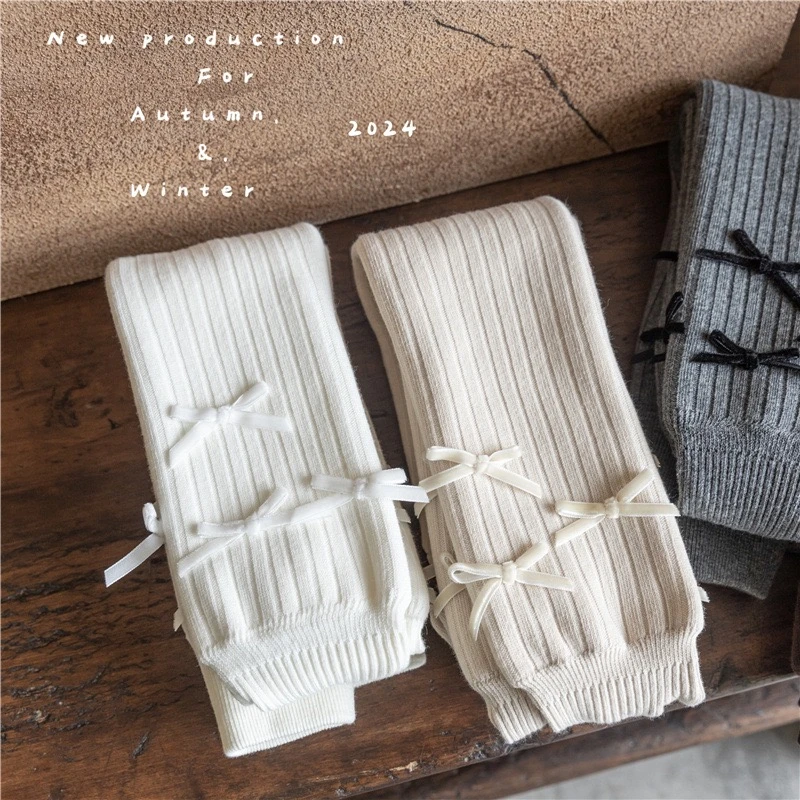 秋冬新款卡通加厚保暖打底裤加绒连脚袜女童外穿白色百搭