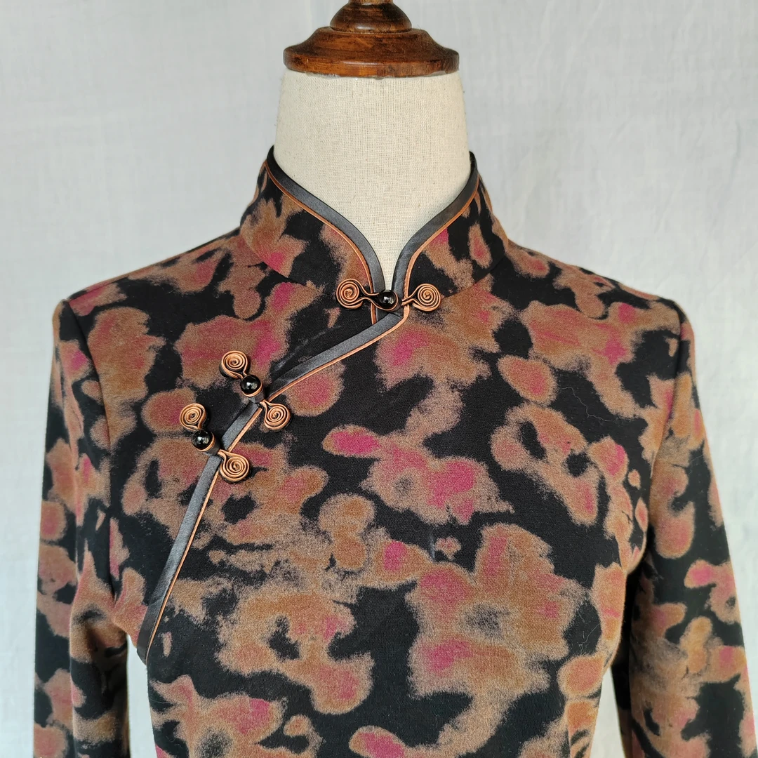 秋冬季新款奥绒斜襟显瘦打底小上衣