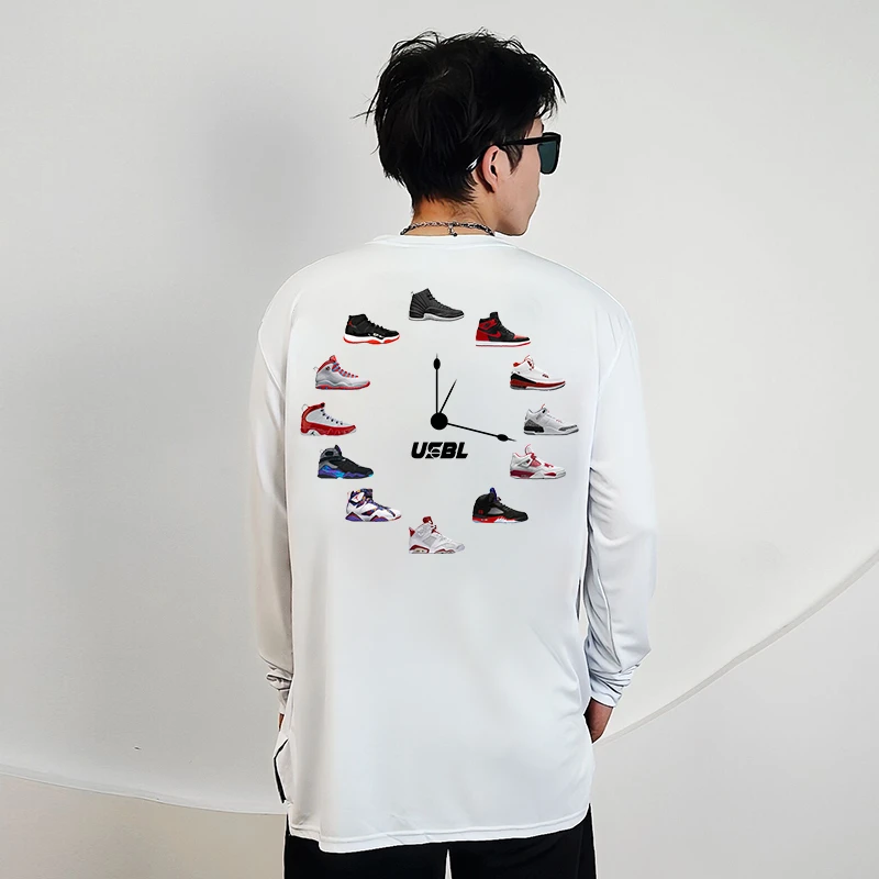Unsurbull篮球运动长袖宽松透气秋冬美式投篮服速干休闲T恤潮
