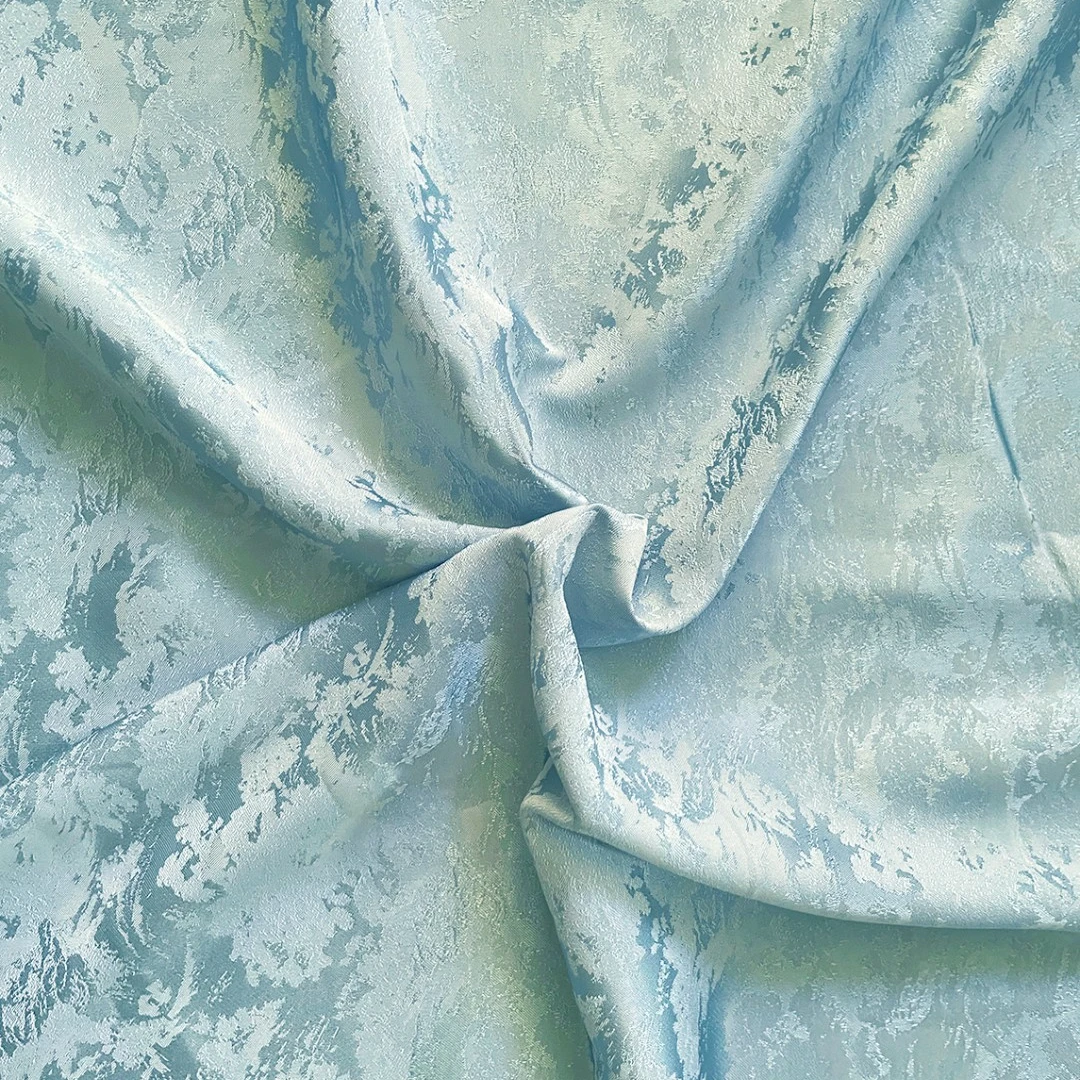 【4598】灰蓝幻彩云锦缎女装面料