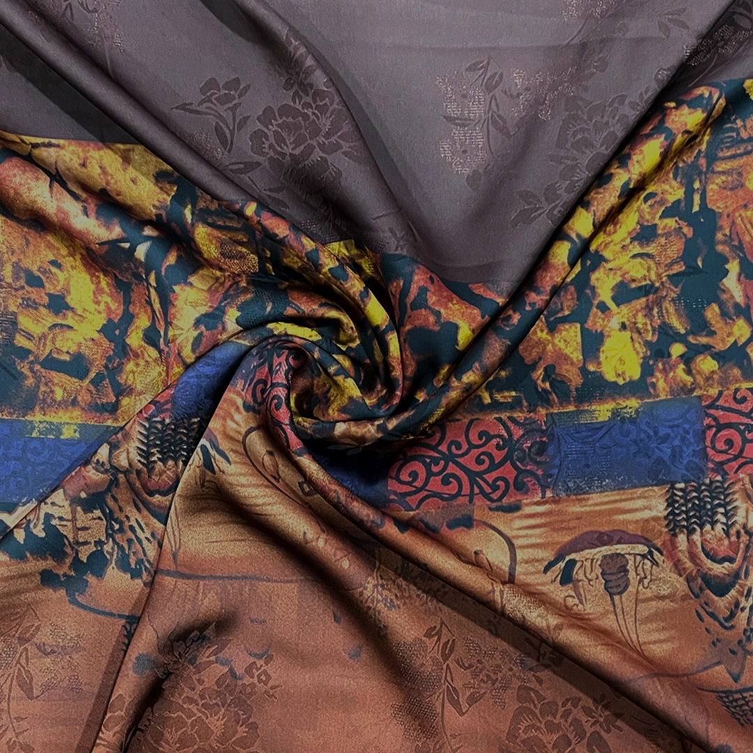 【5264】咖色定位（0.75M)提花云锦缎