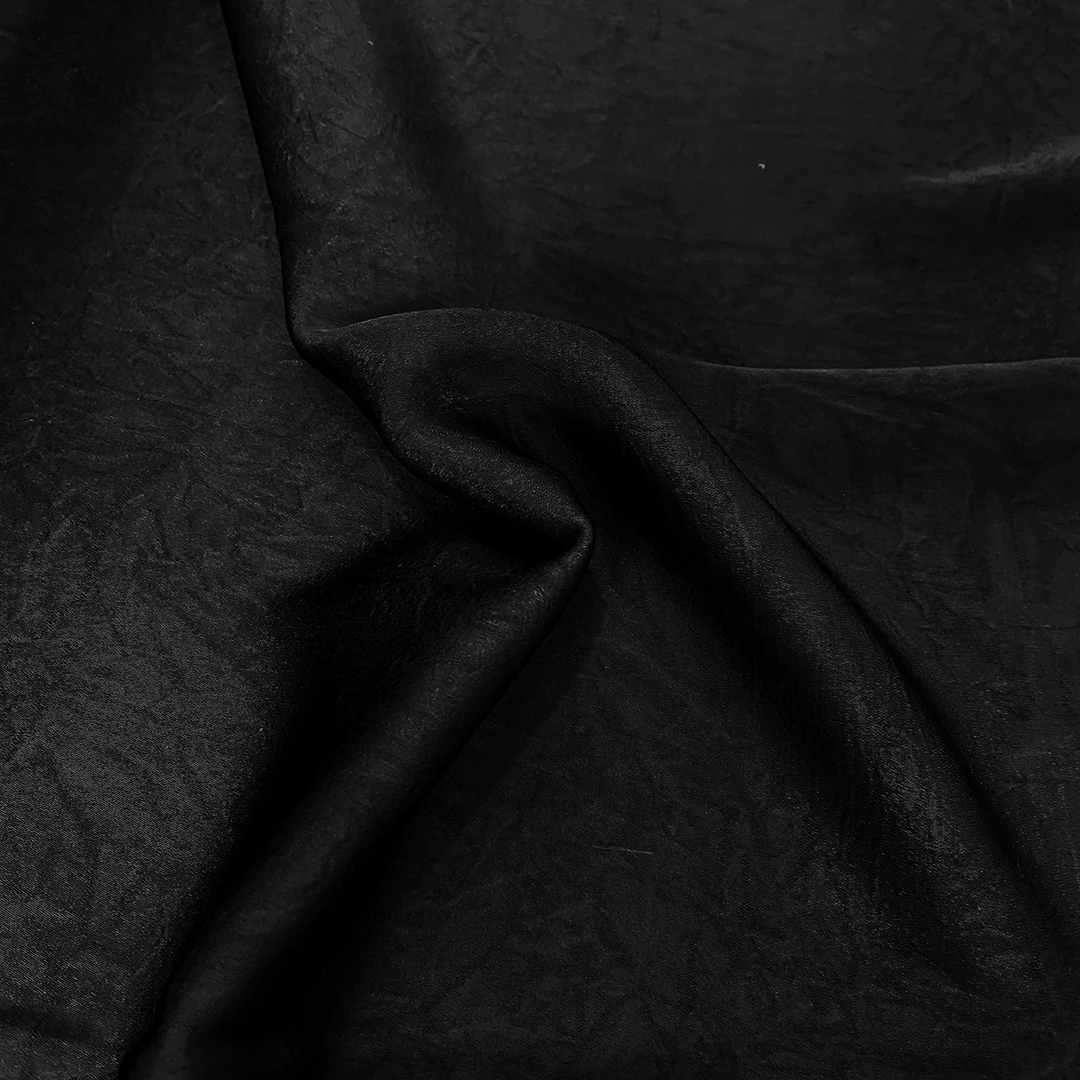 【5070】黑色桂花纹醋酸人丝提花面料