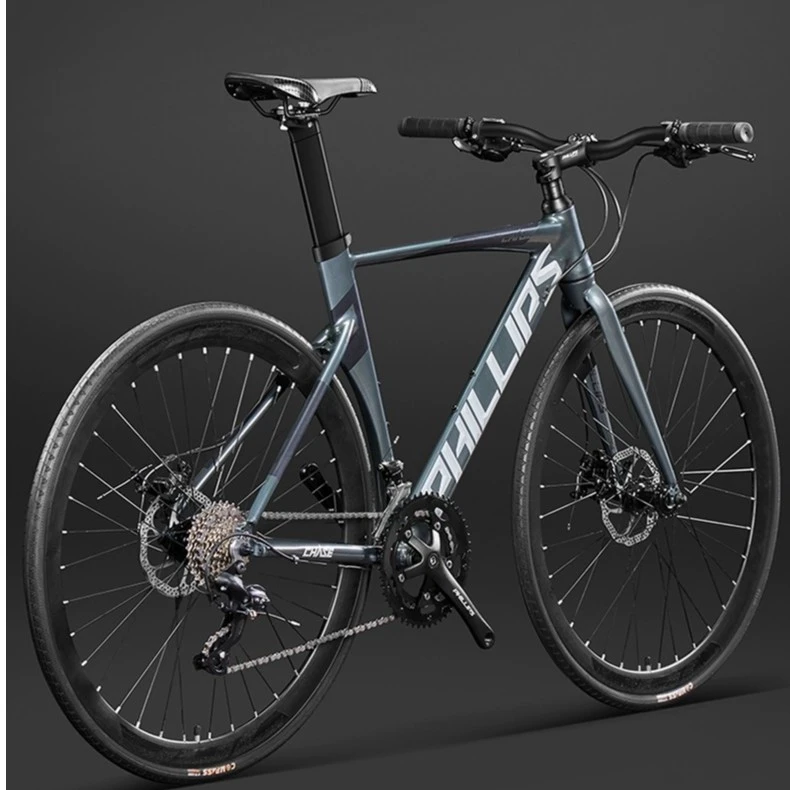 菲利普公路车自行车男款平把单车青少年轻便超轻成人变速女式赛车